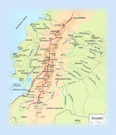 Landkarte von Ecuador